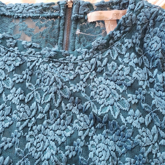 Turquoise net Blouse/Top - Picture 8 of 8